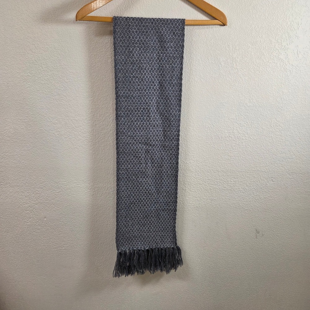 Lucitex Alpaca Wool Scarf Peru Gray Hand Woven Fringed Winter Neck Wrap 8x66